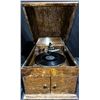 Image 1 : HMV Victrola Style Oak Tabletop Manual Wind Gramophone Record Player