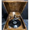Image 2 : HMV Victrola Style Oak Tabletop Manual Wind Gramophone Record Player