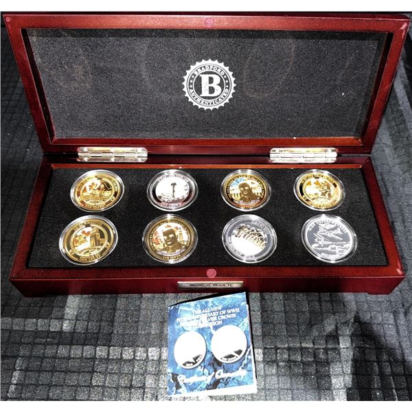 2016 WWII Bombers Silver Crown Collection, 8 Coins, Bradford Exchange, Proof, Box, COA