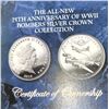 Image 7 : 2016 WWII Bombers Silver Crown Collection, 8 Coins, Bradford Exchange, Proof, Box, COA