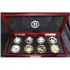 Image 1 : 70th Anniversary D-Day Silver Crowns 8-Coin Set in Wooden Display Case