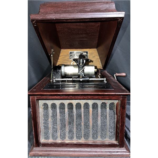 Thomas Edison Amberola Cylinder Phonograph Model 30, Serial SM29203, Wood Case