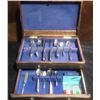 Image 1 : Rogers & Bro. IS Reinforced Plate Silverware Set in Wooden Chest, Extra Little Forks