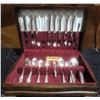 Image 2 : Community Silverplate Flatware Set in Wood Case, Floral Pattern, Anti-Tarnish