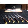 Image 1 : Jonathan Crookes Sheffield Carving Set With 6 Stag Handle Steak Knives In Box