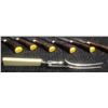 Image 9 : Jonathan Crookes Sheffield Carving Set With 6 Stag Handle Steak Knives In Box