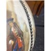 Image 10 : Lotus-Style 16 Inch Wide Slag Glass Hanging Lamp With Decorative Metal and London Scenes