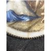 Image 3 : Lotus-Style 16 Inch Wide Slag Glass Hanging Lamp With Decorative Metal and London Scenes