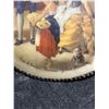 Image 5 : Lotus-Style 16 Inch Wide Slag Glass Hanging Lamp With Decorative Metal and London Scenes