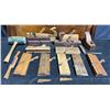 Image 1 : Antique Wooden Woodworking Planes, Mallet, and Bevel Gauge Assortment