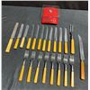 Image 1 : Yellow Bakelite Handle Cutlery Set with Starfrit Digital Kitchen Scale