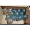 Image 1 : 13 Glass Insulators, 3 Clear and 10 Blue, Dome Top and Skirted Varieties