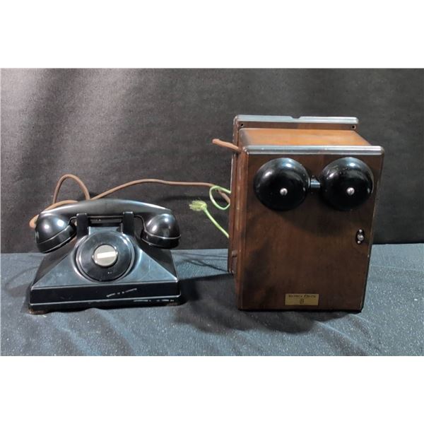 Northern Electric Wall Ringer and Desk Telephone Set
