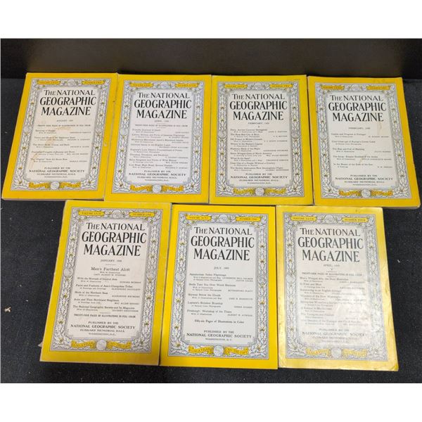 7 National Geographic Magazines, 1935–1949 Mixed Issues