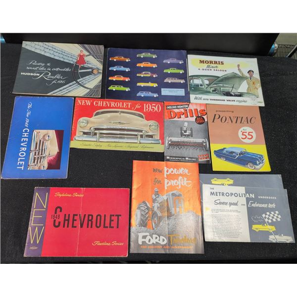 1940s-1950s Automobile Brochures Chevrolet Ford Pontiac Hudson Morris