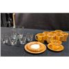 Image 1 : Lot Fire-King Peach Lustreware and Duck Motif Glassware Set