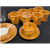 Image 2 : Lot Fire-King Peach Lustreware and Duck Motif Glassware Set
