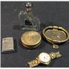 Image 1 : Lot: Enicar Watch, Brass Aspirin Tin, Zippo Lighter, Drawer Pull, Aha Toro Bottle