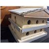 Image 6 : Handcrafted Multi-Level Wooden Purple Martin Birdhouse With 12 Openings And Plastic Roof Accents