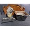 Image 1 : Vintage Metal Buckets and Bin with Mixed Socket Wrench Set