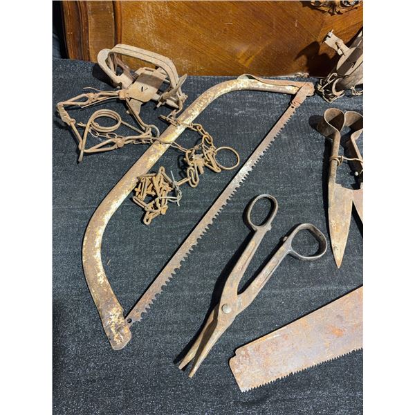 Antique Traps, Saws, Shears, and Hand Tools Collection
