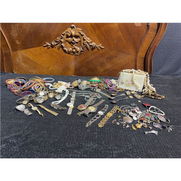 Costume Jewellery, Watches, Bangles, Brooches, and Trinket Box