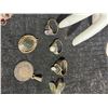 Image 3 : Sterling Silver Jewellery Lot: Rings, Earrings, Mexican Pendant, Assorted Stones