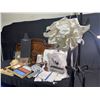Image 2 : Household Decor and Kitchen Lot With Lamp, Cutting Board, Knife Set, and Candlesticks
