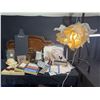 Image 3 : Household Decor and Kitchen Lot With Lamp, Cutting Board, Knife Set, and Candlesticks