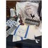 Image 4 : Household Decor and Kitchen Lot With Lamp, Cutting Board, Knife Set, and Candlesticks