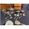 Image 3 : Silverplate Flatware, Tableware, Vanity Set, Spoon Rack, and Floor Lamp Lot
