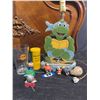 Image 1 : Collectibles: TMNT Lamp, Hard Rock Cafe Glass, Toys & Emergency Crayon Candles