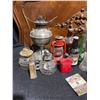 Image 2 : Vintage Bottles, Oil Lamps, and Metal Industrial First Aid Kit Collection