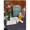 Image 4 : Vintage Bottles, Oil Lamps, and Metal Industrial First Aid Kit Collection