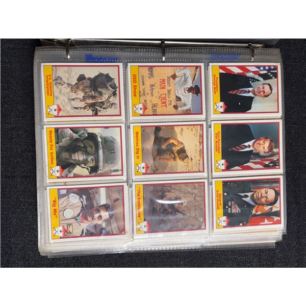 Binder of Sports and Desert Storm Trading Cards, Mix of Hockey and Military Sets