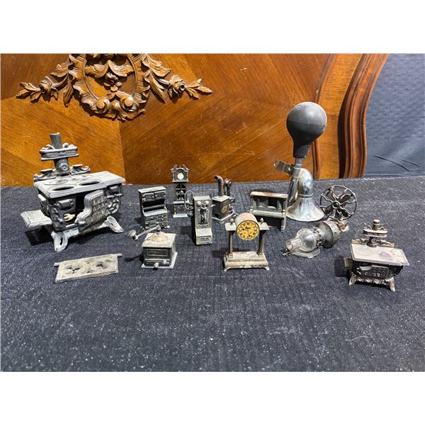 Miniature Metal Kitchen and Household Items with Bicycle Horn