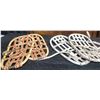 Image 1 : Vintage-Style Snowshoes with Straps, White and Red-Tan Webbing