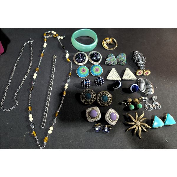 Clip On Earrings, Necklaces, and Pins.
