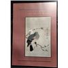 Image 1 : Pigeon on a Blossoming Branch Print Attributed to Emperor Hui Tsung, Framed Silk Watercolor