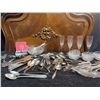 Image 4 : Silver Plate Flatware, Crystal Bowls, Glasses, and Serving Utensils Lot