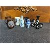 Image 1 : Japanese Themed Mugs and Sake Bottles with Floral and Calligraphy Designs, 10 Piecesq