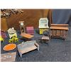 Image 4 : Dollhouse Miniature Furniture Lot With Painted Details and Accessories