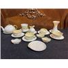 Image 1 : Belleek Shamrock Porcelain Tea Set and Figurines, Made in Ireland, 18 Pieces