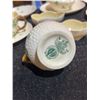 Image 4 : Belleek Shamrock Porcelain Tea Set and Figurines, Made in Ireland, 18 Pieces