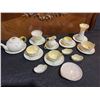 Image 6 : Belleek Shamrock Porcelain Tea Set and Figurines, Made in Ireland, 18 Pieces