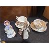 Image 4 : Figurine and Teacup Lot Including Royal Family Cup, Willow Tree, Porcelain, and Resin