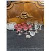Image 1 : Crystal Glassware Set With Ruby Red Goblets, Irish Coffee Glasses, Bowls