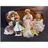 Image 2 : 4 Porcelain Dolls with Period Costumes and Stands