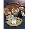 Image 1 : Rosié Artist Bears Pair, Wicker Chairs, Italian Florentine Tray, Plate Set