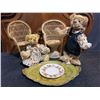 Image 2 : Rosié Artist Bears Pair, Wicker Chairs, Italian Florentine Tray, Plate Set